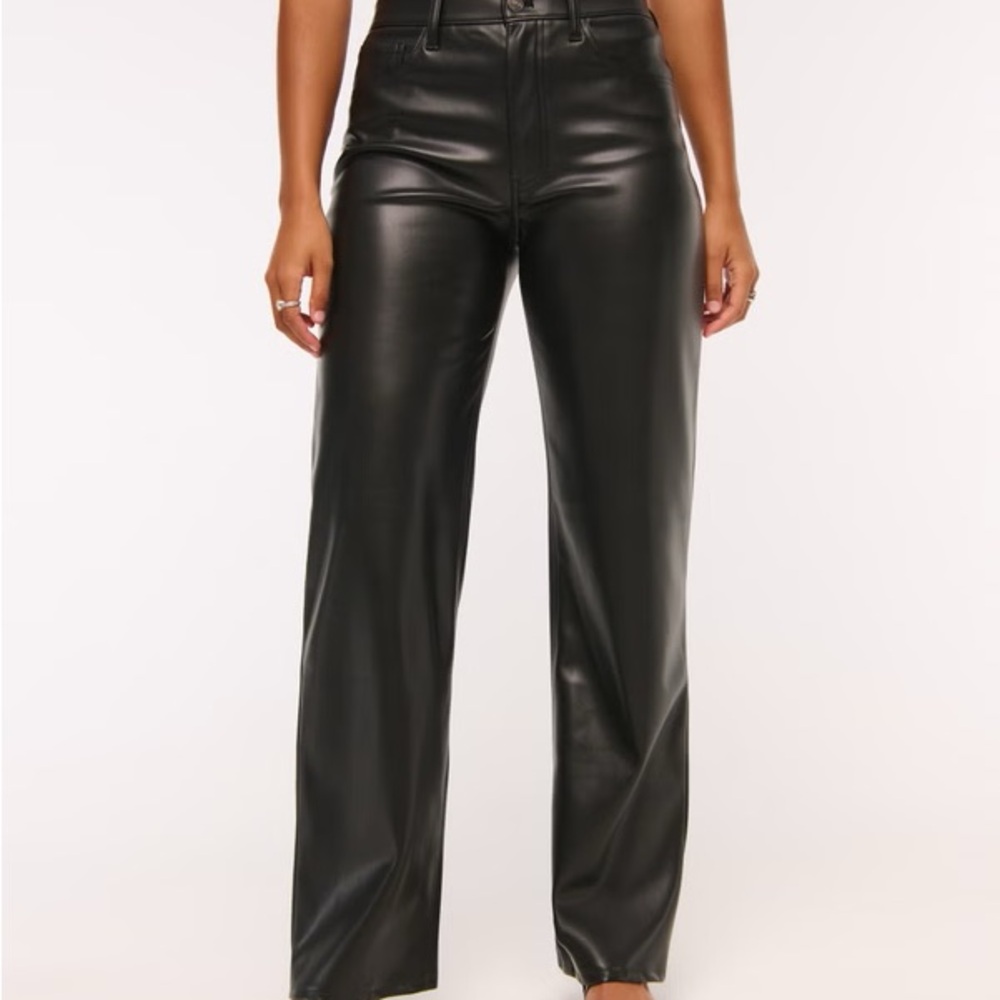 NWT Abercrombie & Fitch Black Vegan Leather Pants